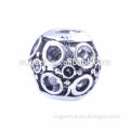 Antique silver ball shape zinc alloy bead for making bodhi seed loose mala prayer beads